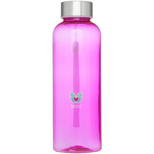 Personalisable 500ml RPET Bodhi Water Bottle in Transparent Pink from Total Merchandise