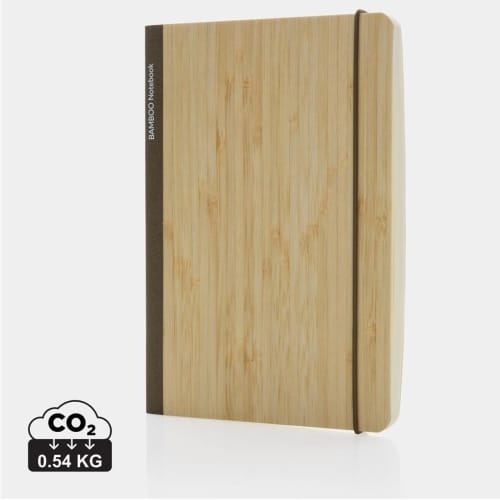 Custom Branded Bamboo A5 Notebook in Brown customised with your logo from Total Merchandise