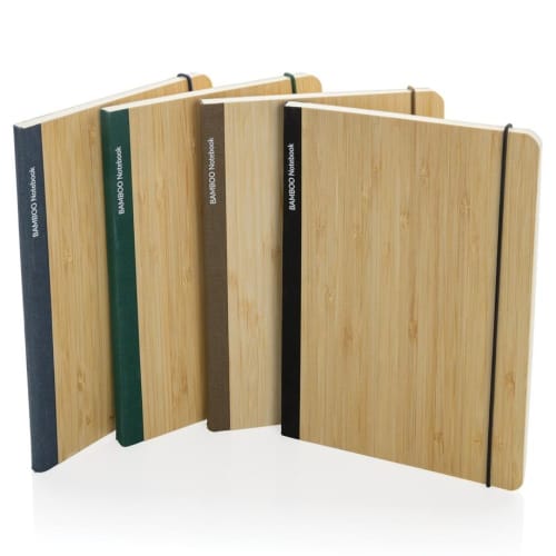 An image of all the Bamboo A5 Notebooks from Total Merchandise