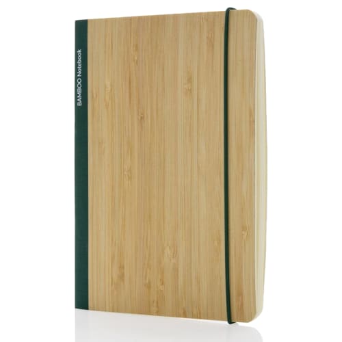 Custom Printed Bamboo A5 Notebook in Green customised with your logo from Total Merchandise