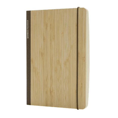 Custom Branded Bamboo A5 Notebook in Brown customised with your logo from Total Merchandise