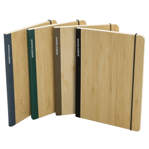 An image of all the Bamboo A5 Notebooks from Total Merchandise