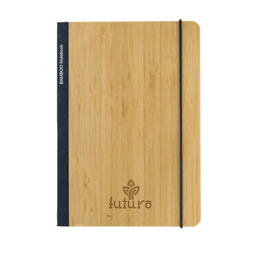 Personalisable Bamboo A5 Notebook in Blue customised with your logo from Total Merchandise