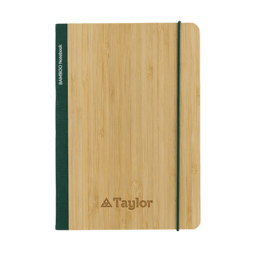 Custom Printed Bamboo A5 Notebook in Green customised with your logo from Total Merchandise