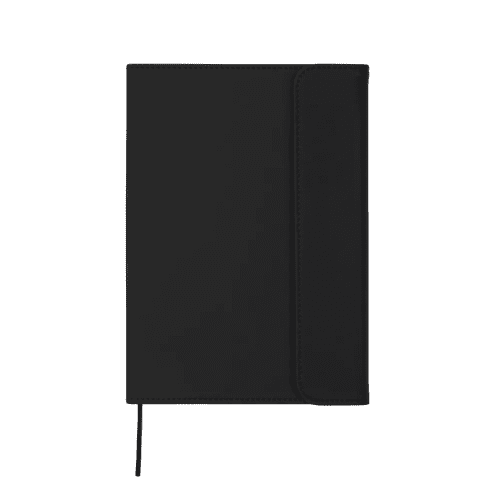 Promotional Baltimore Magnetic Closure Notebook in Black printed with your company logo