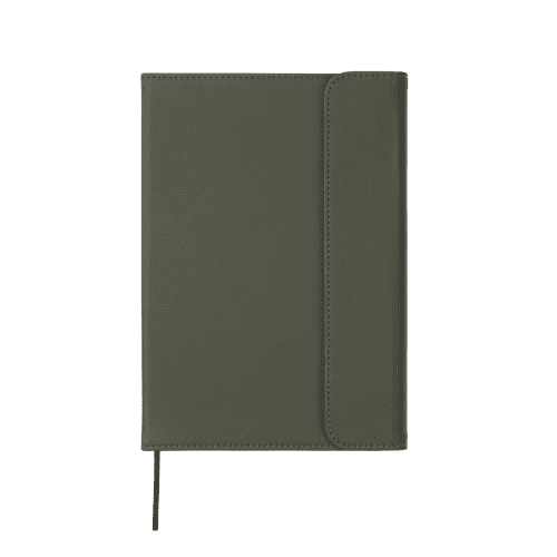 Logo Branded Baltimore Magnetic Closure Notebook in Green printed with your company logo