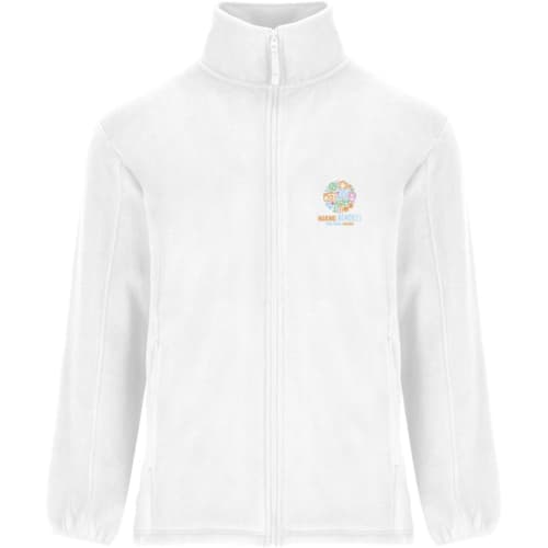 Promotional ROLY Artic Men's Full Zip Fleece Jacket in White from Total Merchandise