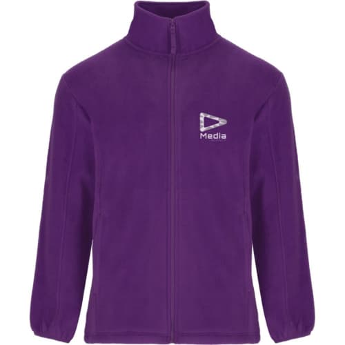 Custom Printed ROLY Artic Men's Full Zip Fleece Jacket in Purple from Total Merchandise