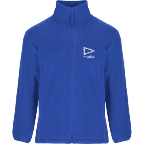 Logo Branded ROLY Artic Men's Full Zip Fleece Jacket in Royal Blue from Total Merchandise