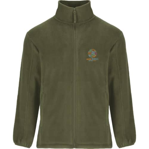 Logo Branded ROLY Artic Men's Full Zip Fleece Jacket in Pine Green from Total Merchandise