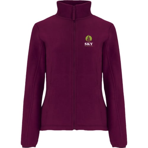 Custom Printed ROLY Artic Women's Full Zip Fleece Jacket in Garnet from Total Merchandise