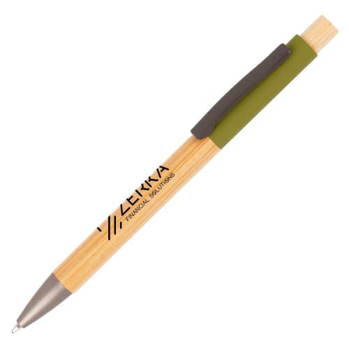 Custom Printed Tian Bamboo Ballpen in Khaki printed with your logo from Total Merchandise