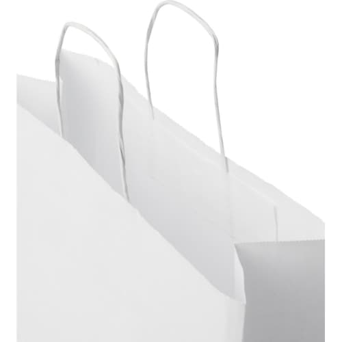 Logo printed Large White Kraft Paper Bag with Twisted Handles in White from Total Merchandise