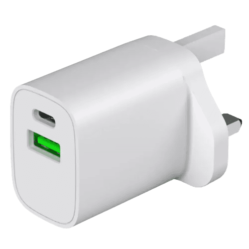 20W USB-C Fast Charge UK Plug in White