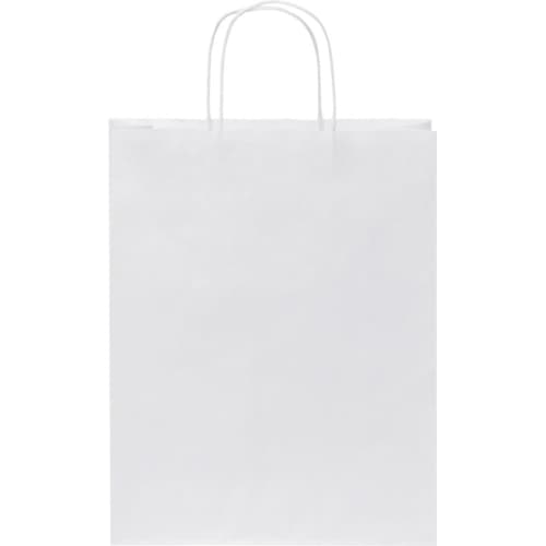 Customisable Medium White Kraft Paper Bag with Twisted Handles in White from Total Merchandise