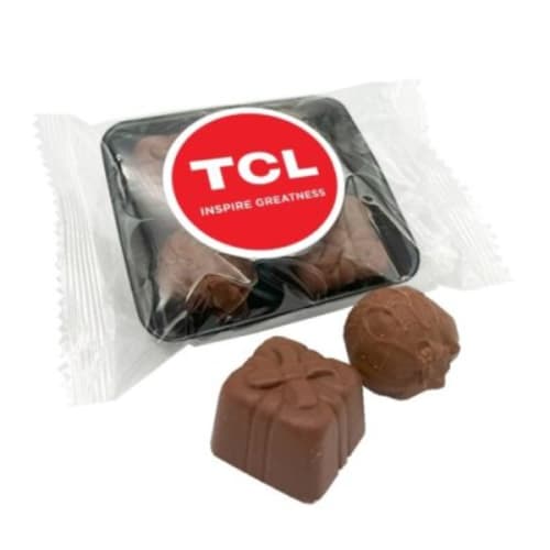 Promotional Pack of 4 Chocolate Truffles printed with your logo from Total Merchandise