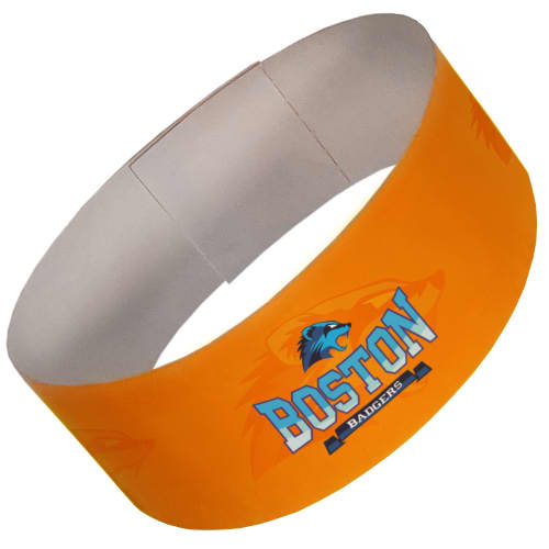 Custom Branded Tyvek Wristbands Printed with a Logo in Full Colour by Total Merchandise
