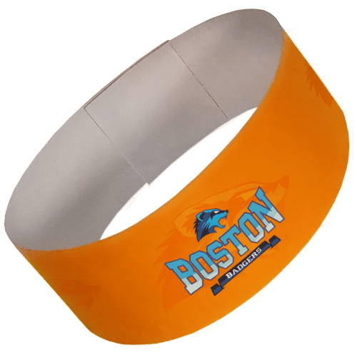 Custom Branded Tyvek Wristbands Printed with a Logo in Full Colour by Total Merchandise