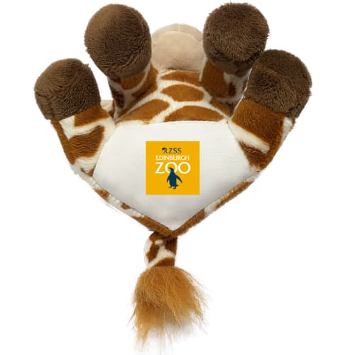 Branded 5" Giraffe Soft Toy Printed to the Base with a Company Logo by Total Merchandise