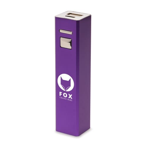 Customisable USB-C 2200mAh Power Bank in Purple branded with your logo from Total Merchandise