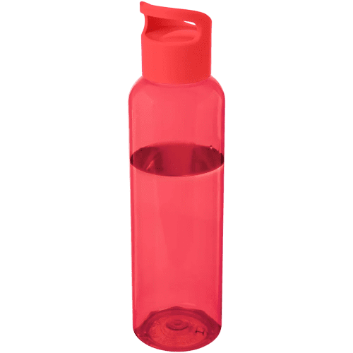 Logo Printed Sky 650ml Recycled Plastic Water Bottle in Red from Total Merchandise