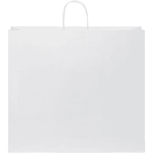 Promotional XXL White Kraft Paper Bags with Twisted Handles in White from Total Merchandise