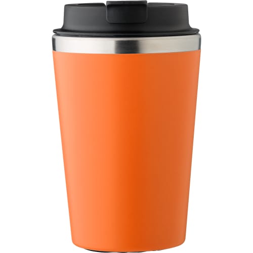 Personalised 350ml Stainless Steel Travel Mug with a design from Total Merchandise - Orange