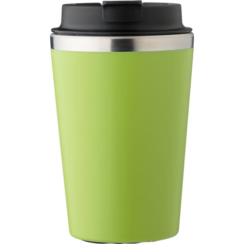 Custom Branded 350ml Stainless Steel Travel Mug with a design from Total Merchandise - Lime