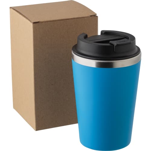 An image showing how the 350ml Stainless Steel Travel Mugs come packaged from Total Merchandise