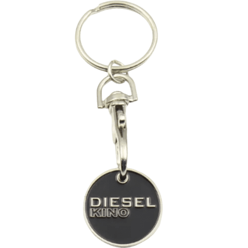 Promotional printed Euro Metal Trolley Coin Keyring with a design from total Merchandise