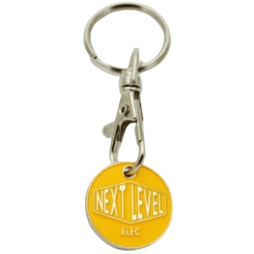 Custom Branded Euro Metal Trolley Coin Keyring with a design from Total Merchandise