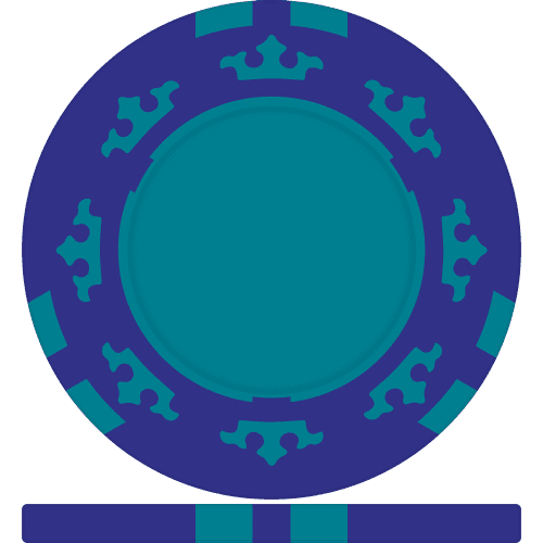 Promotional printed Crown Poker Chips with a design from Total Merchandise - Blue