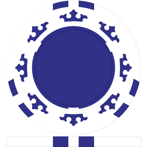 Promotional printed Crown Poker Chips with a design from Total Merchandise - White