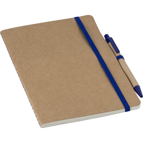 Logo branded Recycled Carton A5 Notebook with a design from Total Merchandise - Cobalt Blue