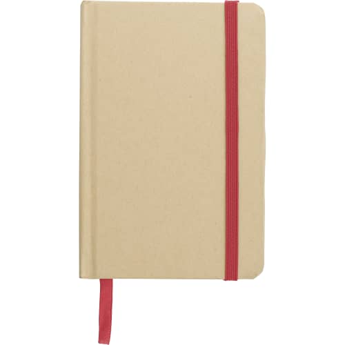 Custom printed A6 Kraft Notebooks with a design from Total Merchandise - Red