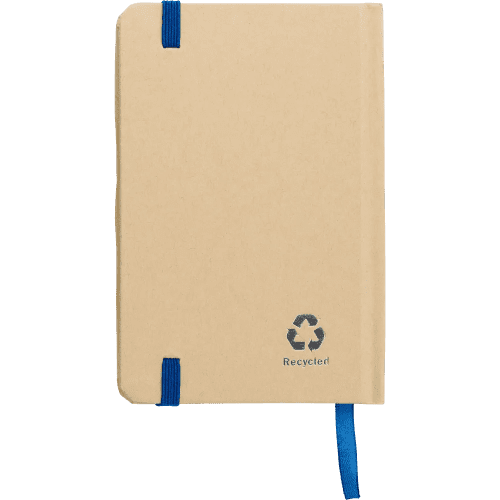 The back of the A6 Kraft Notebook with a design from Total Merchandise