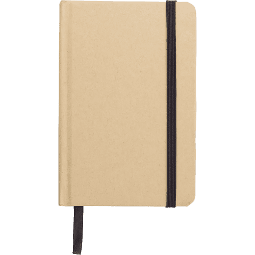 Custom branded A6 Kraft notebook with a design from Total Merchandise - Black