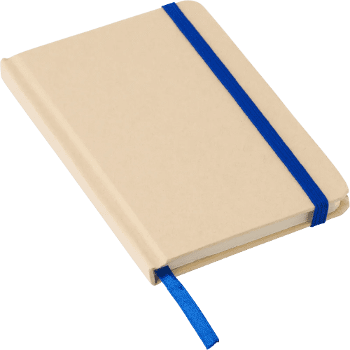 Personalised A6 Kraft Notebooks with a design from Total Merchandise - Blue