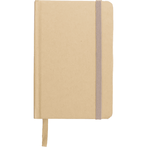 Logo branded A6 Kraft notebook with a design from Total Merchandise - Khaki