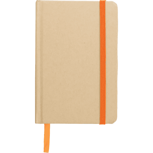 Promotional A6 Kraft Notebooks with a design from Total Merchandise - Orange