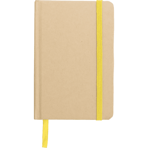 Branded A6 Kraft Notebook with a design from Total Merchandise - Yellow