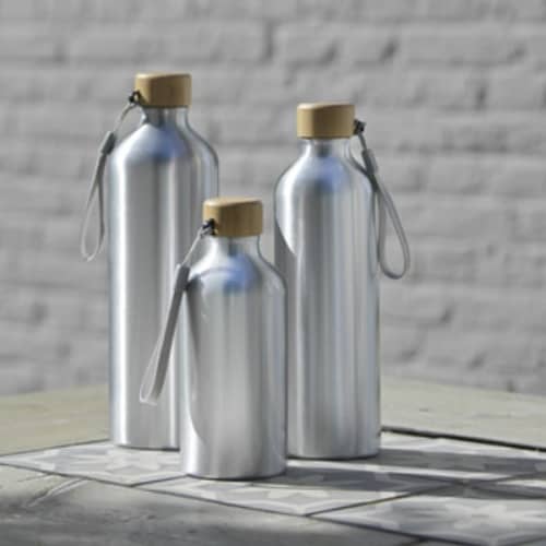 Lifestyle image of the 500ml Recycled Aluminium Water Bottle from Total Merchandise