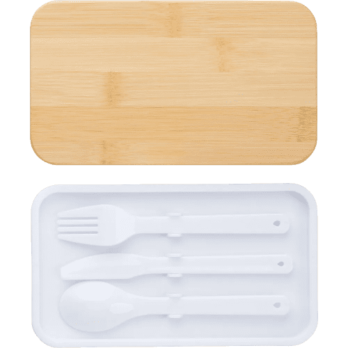 Custom branded Double Walled Lunch Box with Bamboo Lid from Total Merchandise