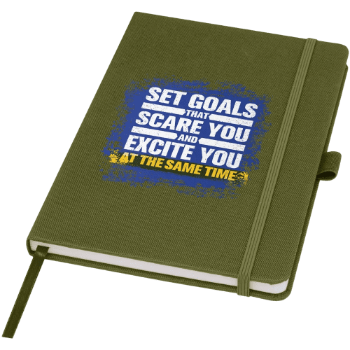Honua A5 Recycled Paper Notebook with rPET Cover in Forest Green