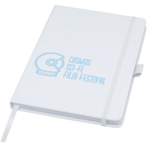 Promotional Honua A5 Recycled Paper Notebook with Rpet Cover in White printed with your company logo