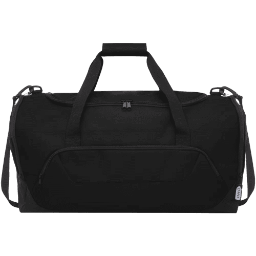 Branded Retrend GRS Rpet 40L Duffel Bag in Black printed with your logo from Total Merchandise