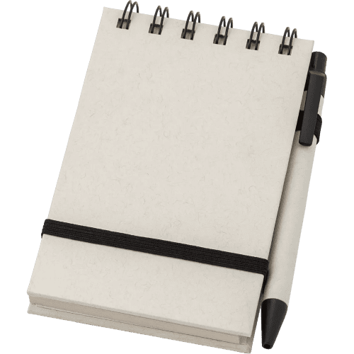 Custom branded A6 Recycled Milk Carton Notebook in Black/White from Total Merchandise