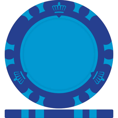 Promotional Royal Crown Poker Chips in Blue from Total Merchandise