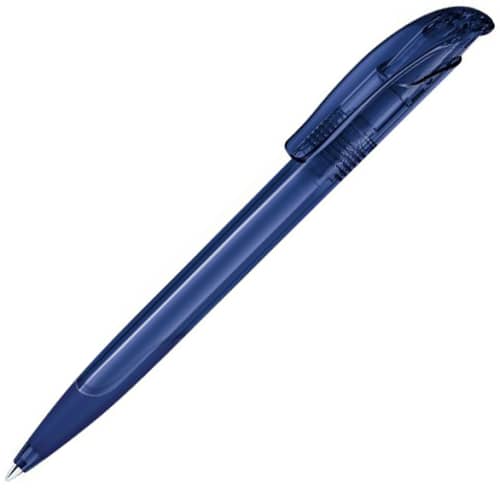 Promotional Challenger Soft Clear Pens in Dark Blue from Total Merchandise