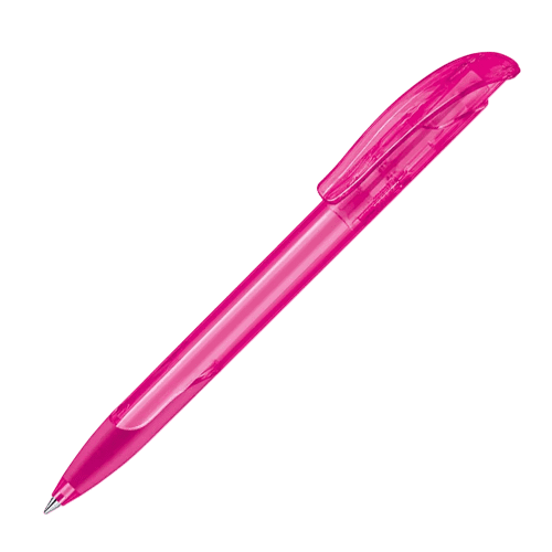 Corporate Branded Challenger Soft Clear Pens in Pink Rhodamine Red from Total Merchandise